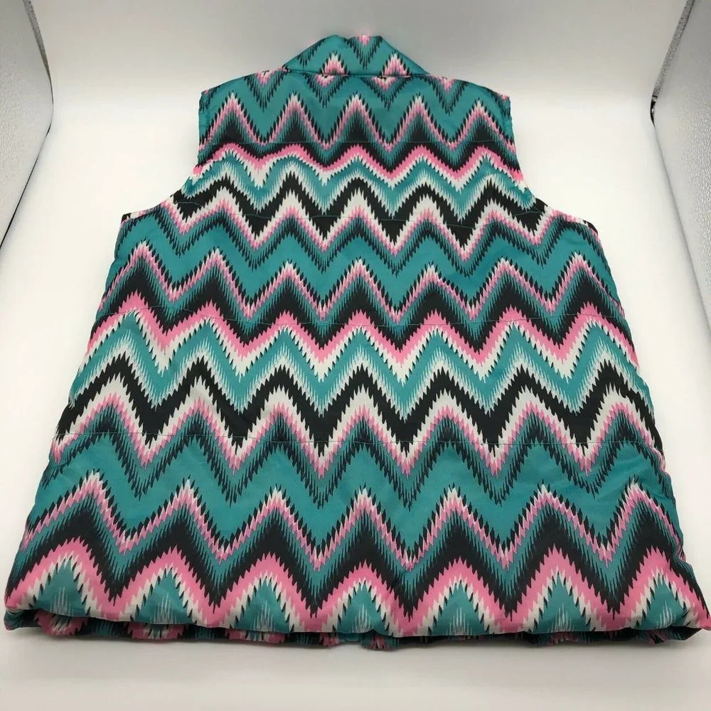 One Step Up Girls Lightweight Quilted‎ Style Vest Chevron Print Size M (10/12)